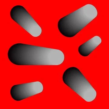 Abstract, modern abstractionism, red background, squares, faces, ovals, color tr Stock Illustration