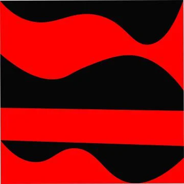 Abstract, modern abstractionism, red background, squares, faces, ovals, color tr Stock Illustration