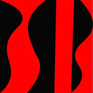 Abstract, modern abstractionism, red background, squares, faces, ovals, color tr Stock Illustration