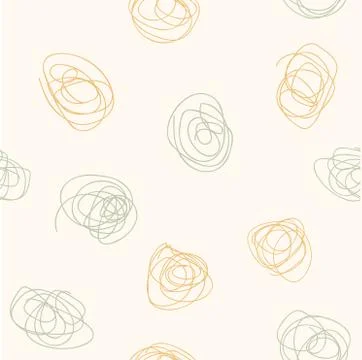 Abstract modern aesthetic seamless patterns with tangled lines. Stock Illustration