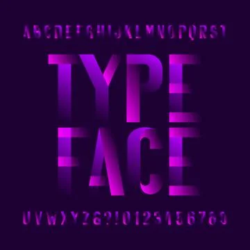 Abstract modern alphabet typeface. Type letters and numbers on dark background. Stock Illustration