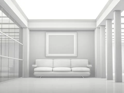 Abstract modern architecture background. 3D rendering Stock Illustration