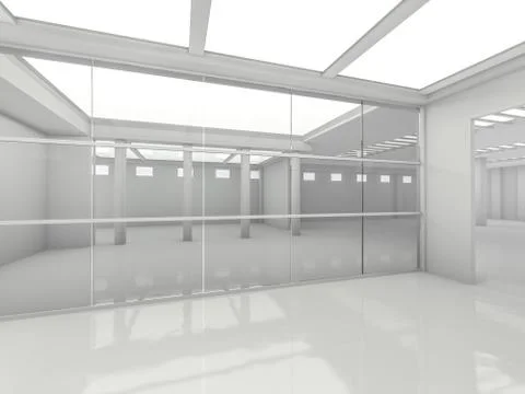 Abstract modern architecture background. 3D rendering Stock Illustration