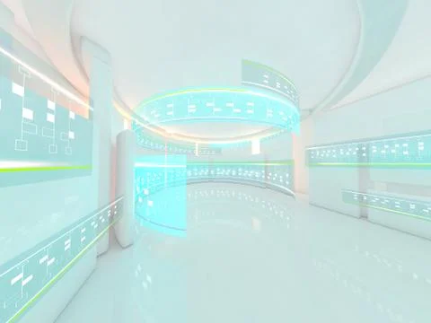 Abstract modern architecture background. 3D rendering Stock Illustration
