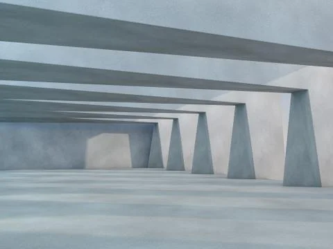 Abstract modern architecture background. 3D rendering Stock Illustration