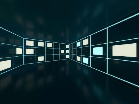 Abstract modern architecture background. 3D rendering Stock Illustration