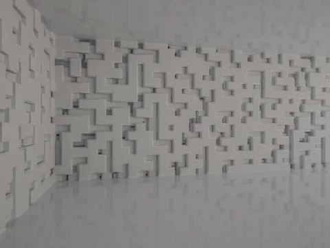 Abstract modern architecture background. 3D rendering Stock Illustration