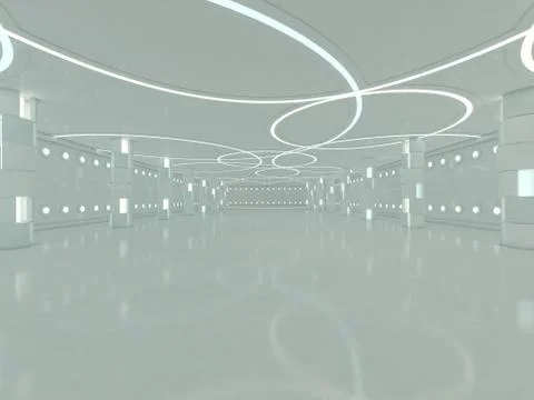 Abstract modern architecture background. 3D rendering Stock Illustration