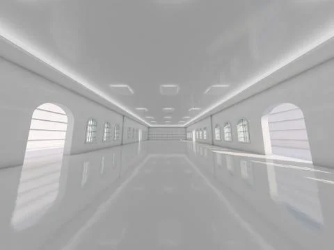 Abstract modern architecture background. 3D rendering Stock Illustration