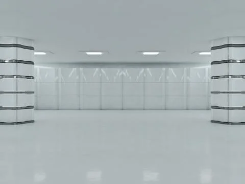 Abstract modern architecture background. 3D rendering Illustrazione stock