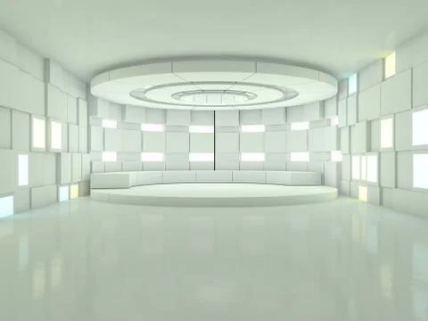 Abstract modern architecture background. 3D rendering Stock Illustration