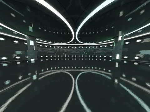 Abstract modern architecture background. 3D rendering Stock Illustration