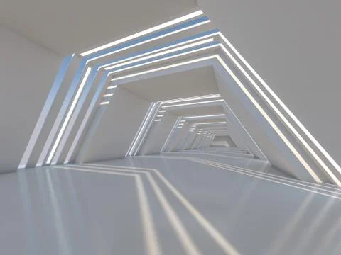 Abstract modern architecture background. 3D rendering Stock Illustration