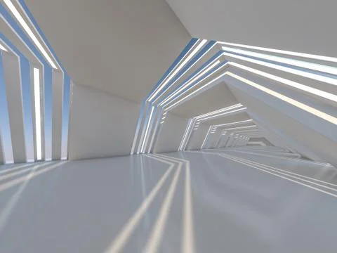 Abstract modern architecture background. 3D rendering Stock Illustration