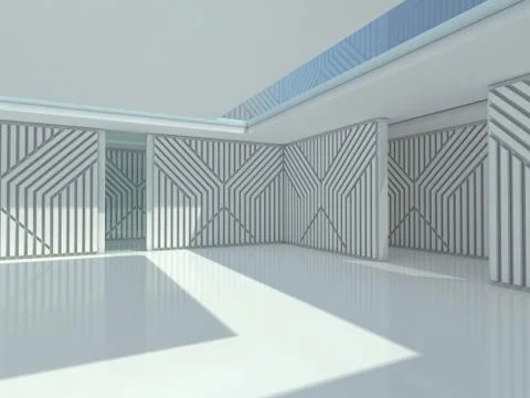 Abstract modern architecture background. 3D rendering Stock Illustration