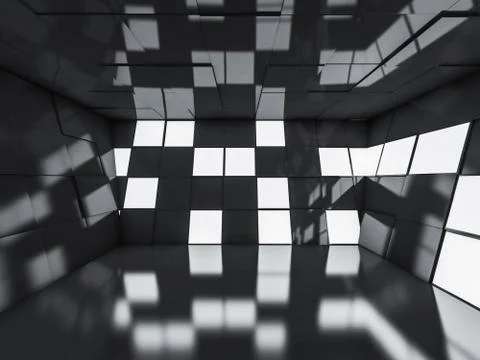 Abstract modern architecture background. 3D rendering Stock Illustration