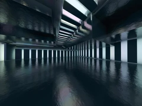 Abstract modern architecture background. 3D rendering Stock Illustration