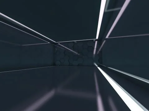 Abstract modern architecture background. 3D rendering Stock Illustration