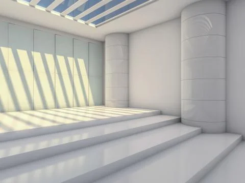 Abstract modern architecture background. 3D rendering Stock Illustration