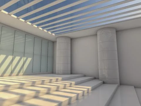 Abstract modern architecture background. 3D rendering Stock Illustration