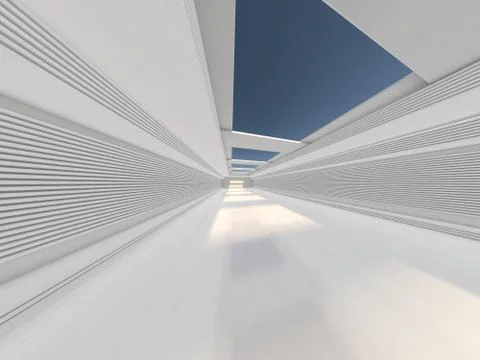 Abstract modern architecture background. 3D rendering Stock Illustration