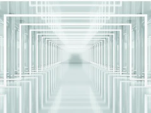 Abstract modern architecture background. 3D rendering Stock Illustration