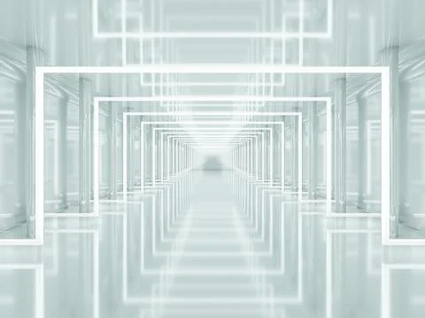Abstract modern architecture background. 3D rendering Stock Illustration