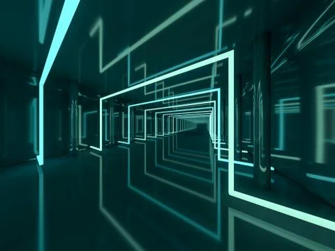 Abstract modern architecture background. 3D rendering Stock Illustration