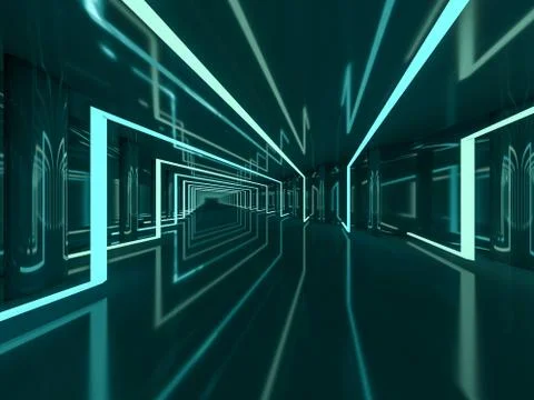 Abstract modern architecture background. 3D rendering Stock Illustration