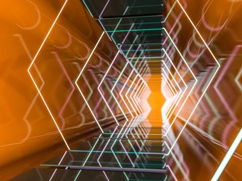 Abstract modern architecture background. 3D rendering Stock Illustration