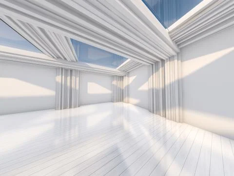 Abstract modern architecture background. 3D rendering Stock Illustration