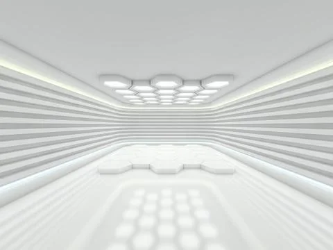 Abstract modern architecture background. 3D rendering Stock Illustration