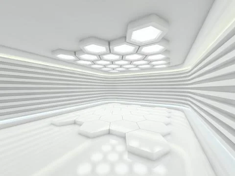 Abstract modern architecture background. 3D rendering Stock Illustration