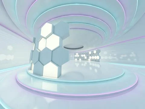 Abstract modern architecture background. 3D Stock Illustration