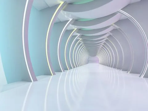 Abstract modern architecture background. 3D rendering Stock Illustration