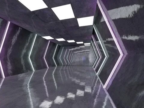 Abstract modern architecture background. 3D rendering Stock Illustration