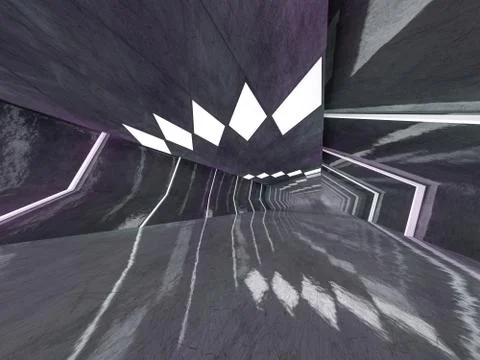 Abstract modern architecture background. 3D rendering Stock Illustration