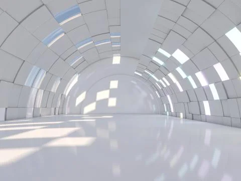 Abstract modern architecture background. 3D rendering Stock Illustration