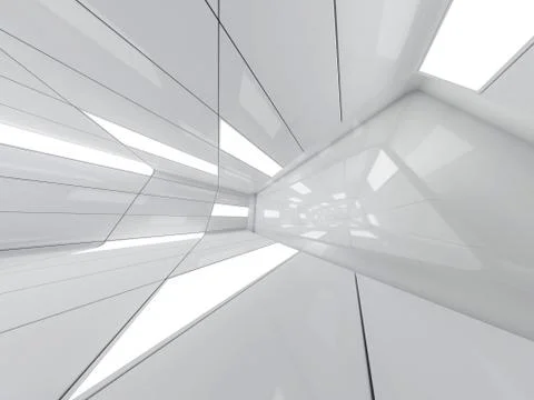 Abstract modern architecture background. 3D rendering Stock Illustration