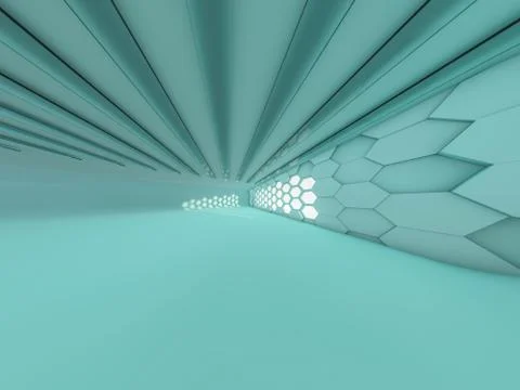 Abstract modern architecture background. 3D rendering Stock Illustration