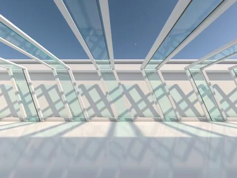 Abstract modern architecture background. 3D Stock Illustration