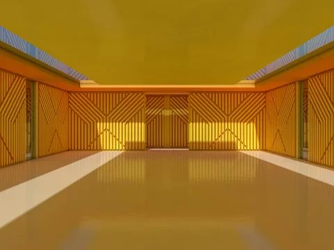 Abstract modern architecture background. 3D rendering Stock Illustration