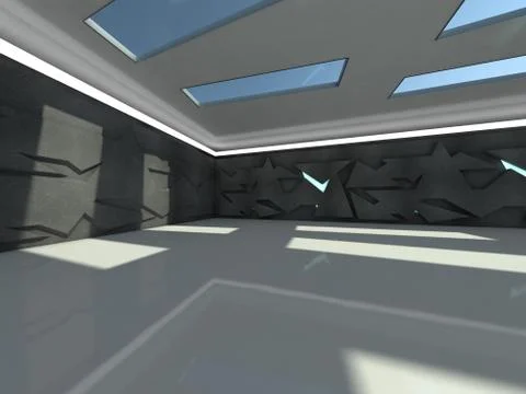 Abstract modern architecture background. 3D rendering Stock Illustration