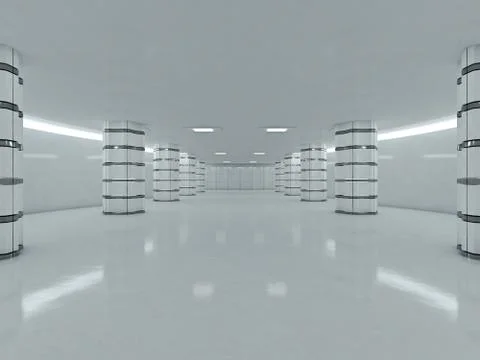 Abstract modern architecture background. 3D rendering Stock Illustration