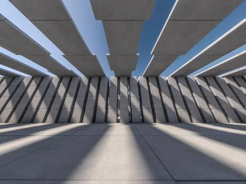 Abstract modern architecture background. 3D Stock Illustration