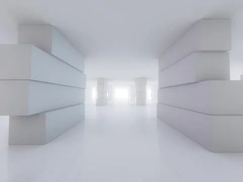 Abstract modern architecture background. 3D Stock Illustration