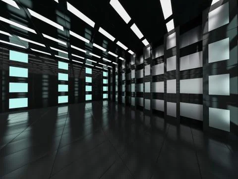 Abstract modern architecture background. 3D Stock Illustration