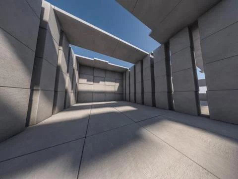 Abstract modern architecture background. 3D Stock Illustration