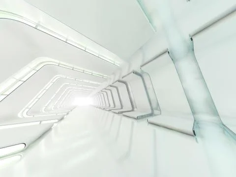 Abstract modern architecture background. 3D rendering Stock Photos