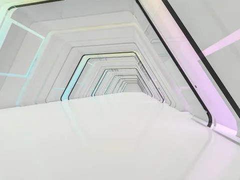 Abstract modern architecture background. 3D rendering Stock Photos
